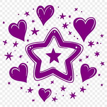 A stylized star design featuring love hearts, suitable for Christmas or Xmas-themed projects.