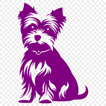 A sitting Yorkshire Terrier dog breed, depicted as a full-body vector illustration.