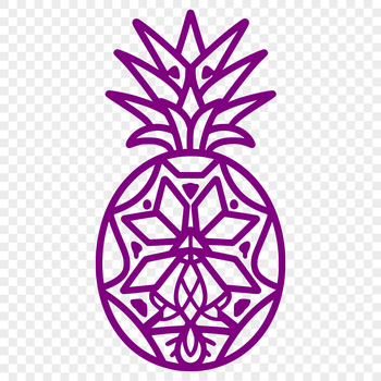 A stylized illustration of a pineapple with leaves, suitable for crafting and design projects.