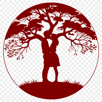 An elegant vector design featuring a tree with a romantic twist, perfect for weddings or Valentine's Day celebrations.