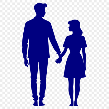A stylized illustration of intertwined lovers under a tree, ideal for wedding decorations or Valentine's Day designs.