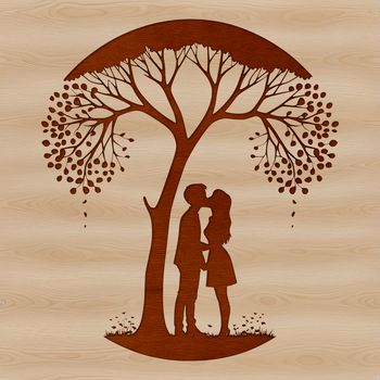 An SVG design featuring a romantic tree motif, ideal for wedding decorations or Valentine's Day celebrations.