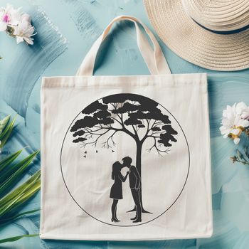 A stylized illustration of a tree with intertwined branches and roots, often associated with love and relationships.