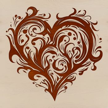 A stylized illustration of a heart with intricate details, suitable for various design applications.