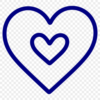 A simple line drawing of a traditional heart shape.