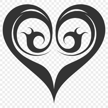 A stylized illustration of a heart shape, ideal for graphic design projects.
