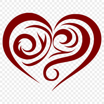 Ornate heart shape with intricate design, suitable for vector art and commercial or personal use.