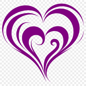 A simple, symmetrical heart shape with clean lines.