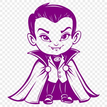 A standing figure dressed as a witch, surrounded by spooky elements, suitable for vector design.