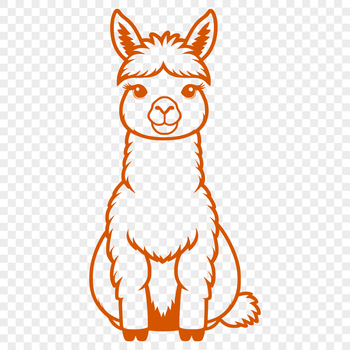 A detailed vector illustration of a South American camelid animal with soft fur and gentle features.