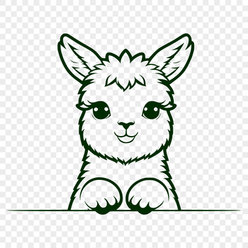 High-quality digital vector illustration of a realistic alpaca animal in SVG format.