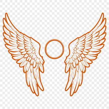 Illustrative angel wings with delicate details suitable for vector design and cutting machine projects.