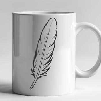 A stylized illustration of a feather in vector format, suitable for cutting machines and laser cutters.