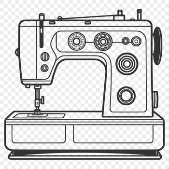 An SVG graphic representation of a modern sewing machine design.