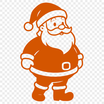An SVG silhouette of Santa Claus, suitable for cutting and crafting with a variety of machines.