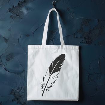 A single white bird feather with smooth edges, suitable for vector art and design.