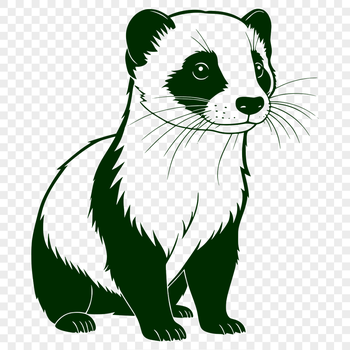 A high-resolution vector illustration of a ferret, suitable for commercial use.