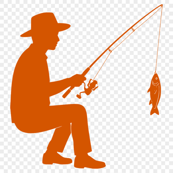 SVG fishing rod illustration for vector design