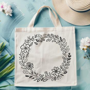A floral wreath design made from individual elements that can be edited and customized.