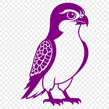 Illustration of a bird of prey, specifically a falcon, depicted in vector format.
