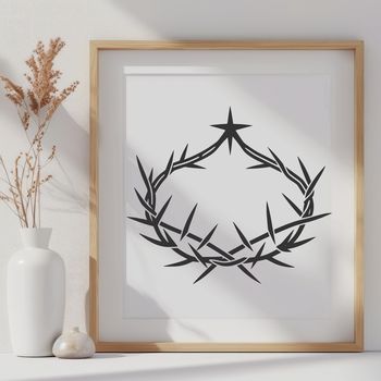 A symbolic representation of Christ's crown of thorns, designed as a vector image for commercial or personal use.