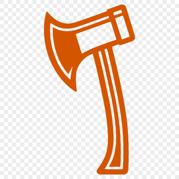 A simple SVG illustration of a tool used for chopping or splitting wood.