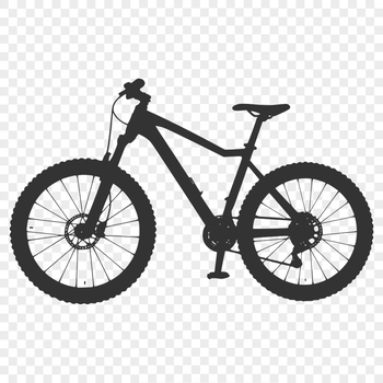 A vector illustration of a bicycle in a clean silhouette design.