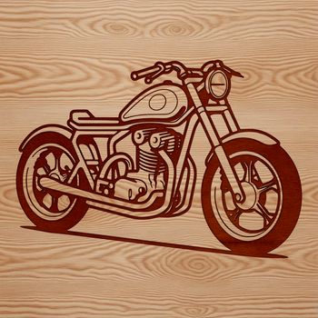 A detailed illustration of a motorbike in a vector format.