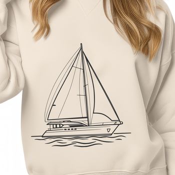 A simple, two-dimensional representation of a boat in vector format, suitable for digital design projects.