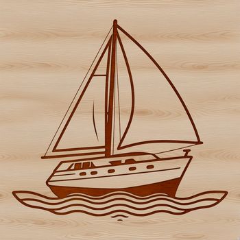 Vector graphic of a boat, ideal for Cricut cutting machine or laser cutter projects.