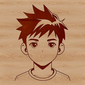 A young boy illustration in SVG format for vector graphics design.