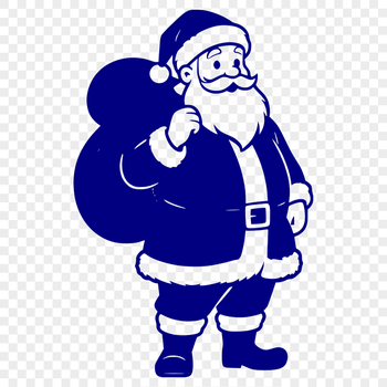 Vector illustration of Father Christmas in red suit with white beard and hat, suitable for commercial or personal use.