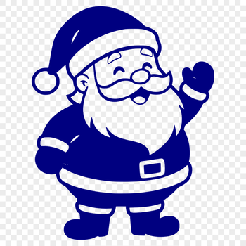 A traditional illustration of Santa Claus in silhouette.