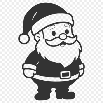 A vector illustration of a jolly Santa Claus in red suit with white fur trim and hat.