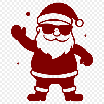 Illustrative vector graphic of Father Christmas in a traditional festive setting.