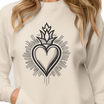An SVG representation of the Sacred Heart icon, ideal for use in graphic design and digital art applications.