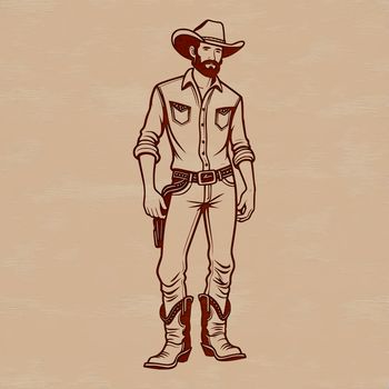 Cowboy silhouette vector design for craft projects