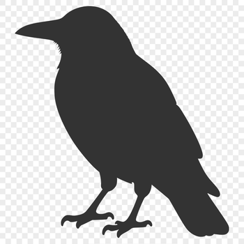 A digital vector illustration of a crow, created for commercial and personal use with cutting machine compatibility.