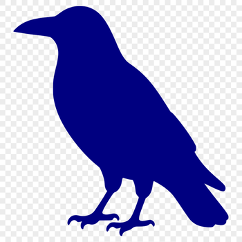 A detailed illustration of a crow perched on a branch, suitable for cutting machine designs.