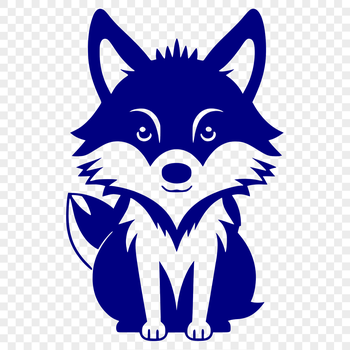 A full-body illustration of a sitting wolf, suitable for vector design and commercial use.