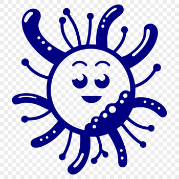 A close-up illustration of a single bacterial cell with intricate details.