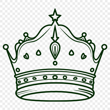 A digital illustration of a royal crown with intricate details, suitable for vector art projects.