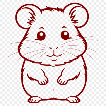 Illustrated hamster for vector design and cutting machine projects.