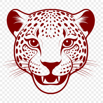 A detailed illustration of a jaguar's head, showcasing its distinctive markings and features.