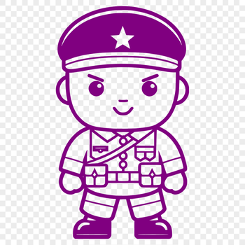 A vector illustration of a soldier in a military uniform, suitable for various design and cutting projects.