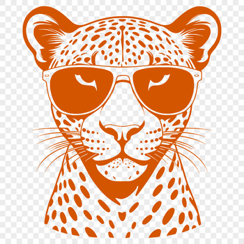 A sleek jaguar wearing sunglasses poses in an urban setting, with bold lines and vibrant colors.