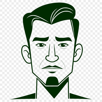 A simple outline illustration of a male figure made using vector graphics.