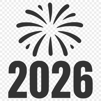 A simple illustration of a clock striking midnight on January 1st, 2026, surrounded by subtle decorations.