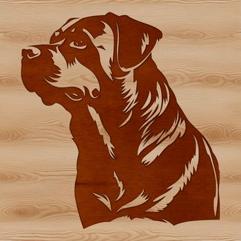 An editable vector graphic of a Rottweiler in a standard format suitable for various design applications.
