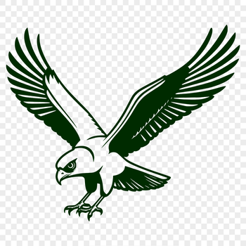 A detailed illustration of a falcon in flight, suitable for digital cutting machines.